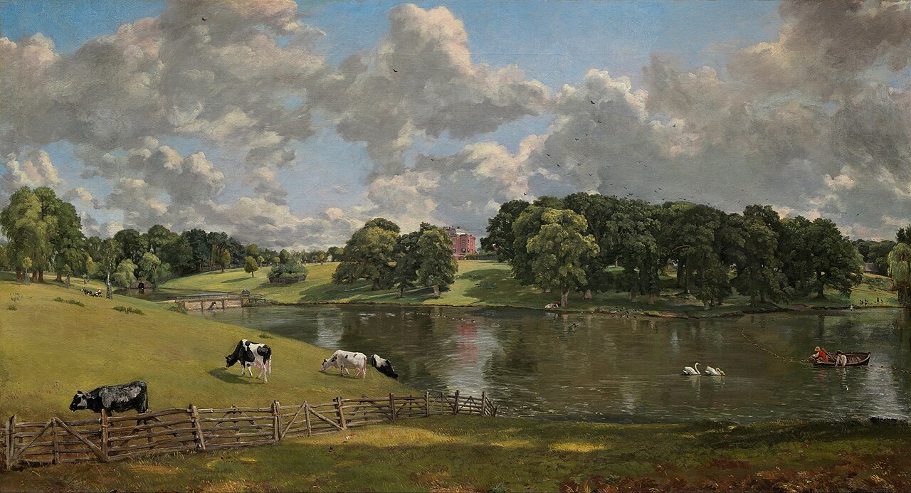 John Constable, Wivenhoe Park, Essex (1816). Open ground, scattered trees, middle-distance horizon.